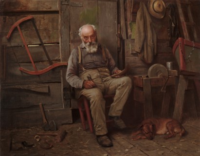 Boat Builder, c. 1904. John George Brown (American, 1831-1913). Oil on canvas; framed: 98 x 120 x