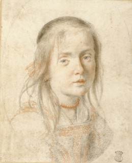 Portrait of a Girl; Carlo Dolci, Italian, Florentine, 1616 - 1687, about 1665; Black and red chalk on cream-colored paper