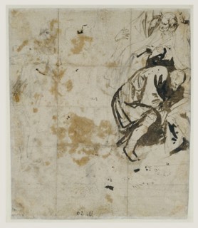 The Entombment, recto, Partial Study of the Entombment, verso, Anthony van Dyck, Flemish, 1599 - 1641, 1617 - 1618; Black
