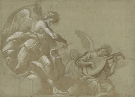 Angel Musicians; Morazzone, Pier Francesco Mazzuchelli, Italian, 1573 - 1626, Italy; about 1598 - 1599; Black chalk, brown