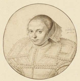 Portrait of a Woman; David Bailly, Dutch, 1584 - 1657, Netherlands; 1629; Pen and light and dark brown ink; framing line in