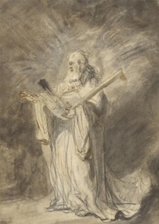 The Messenger of God Appearing to Joshua; Ferdinand Bol, Dutch, 1616 - 1680, about 1640 - 1644; Pen and brown ink, brown