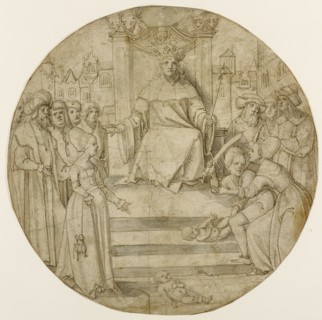 The Judgment of Solomon; Hans von Kulmbach, German, about 1480 - 1522, Germany; about 1510 - 1515; Pen and brown ink and gray
