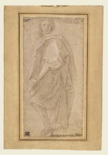Seated Young Man; Florentine School; Florence, Tuscany, Italy; about 1515; Metalpoint, heightened with white gouache, on light