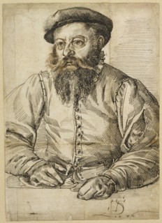 Portrait of a Bearded Man; Tobias Stimmer, Swiss, 1539 - 1584, 1576; Pen and black and brown ink over black chalk