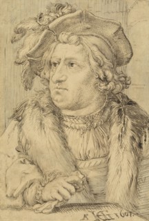 Portrait of a Man; Hendrick Goltzius, Dutch, 1558 - 1617, 1607; Pen and brown ink, incised for transfer; 29.5 × 20.2 cm