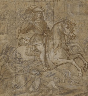 Equestrian Portrait of Don Juan José of Austria; José Ximénez Donoso, Spanish, about 1632 - 1690, about 1660 - 1680; Brown ink