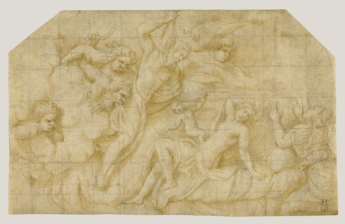 Birth of Bacchus; Giulio Romano, Giulio Pippi, Italian, before 1499 - 1546, Italy; about 1533; Pen and brown ink, brown wash