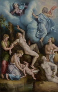 The Birth of Bacchus; Giulio Romano, Giulio Pippi, and Workshop, Italian, before 1499 - 1546, about 1530s; Oil on panel
