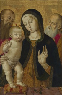 Madonna and Child with Two Hermit Saints; Bernardino Fungai, Italian, Sienese, 1460 - 1516, early 1480s; Tempera on panel