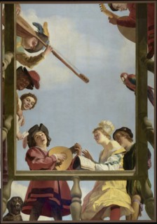 Musical Group on a Balcony; Gerrit van Honthorst, Dutch, 1590 - 1656, 1622; Oil on panel; 309.9 x 216.4 cm, 122 x 85 3,16 in