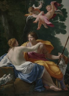 Venus and Adonis; Simon Vouet, French, 1590 - 1649, France; about 1642; Oil on canvas; 132.7 x 96.5 cm, 52 1,4 x 38 in