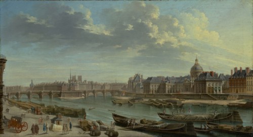 A View of Paris with the Ile de la Cité; Jean-Baptiste Raguenet, French, 1715 - 1793, 1763; Oil on canvas; 46 x 84.5 cm
