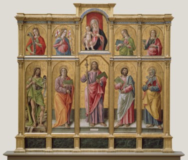 Polyptych with Saint James Major, Madonna and Child, and Saints; Bartolomeo Vivarini, Italian, Venetian, about 1432 - 1499