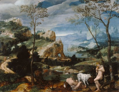 Landscape with Mercury and Argus; Flemish, 16th century; about 1570; Oil on panel; 35.6 x 45.7 cm, 14 x 18 in