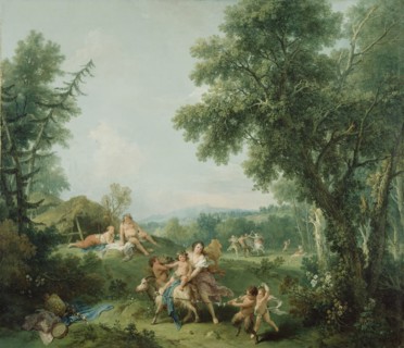 Landscape with the Education of Bacchus; Francesco Zuccarelli, Italian, 1702 - 1778, 1744; Oil on canvas; 129.5 × 149.9 cm