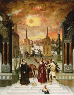 Dionysius the Areopagite Converting the Pagan Philosophers; Antoine Caron, French, 1521 - 1599, 1570s; Oil on panel