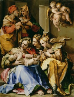 Holy Family with Saints Anne, Catherine of Alexandria, and Mary Magdalen; Nosadella, Italian, Bolognese, active about 1550
