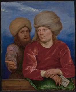 Double Portrait; Michael Sweerts, Flemish, 1618 - 1664, about 1660 - 1662; Oil on panel; 21.7 × 17.8 cm