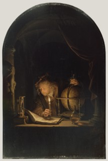 Astronomer by Candlelight; Gerrit Dou, Dutch, 1613 - 1675, Netherlands; late 1650s; Oil on panel; 32 × 21.2 cm