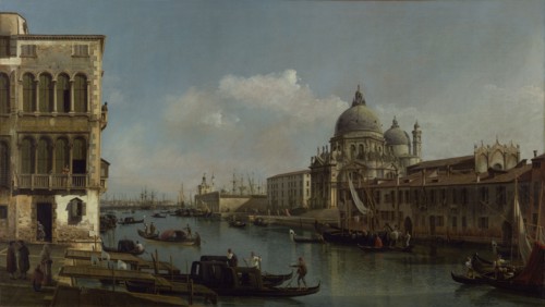 View of the Grand Canal: Santa Maria della Salute and the Dogana from Campo Santa Maria Zobenigo; Bernardo Bellotto Italian