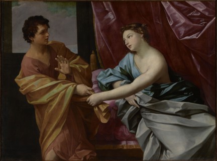 Joseph and Potiphar's Wife; Guido Reni, Italian, 1575 - 1642, Italy; about 1630; Oil on canvas; 126.4 x 170 cm