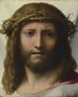Head of Christ; Correggio, Antonio Allegri, Italian, about 1489 - 1534, about 1525 - 1530; Oil on panel; 28.6 × 23.5 cm