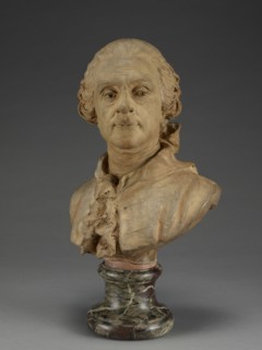 Bust of a Man; French; Paris, France; second half of 18th century; Terracotta on marble socle; 53 × 30.2 × 27.3 cm