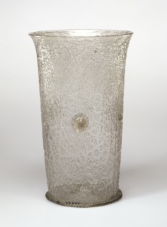 Ice-glass Beaker; Façon de Venise, Netherlands; late 16th or early 17th century; Free-blown colorless, slightly green, glass
