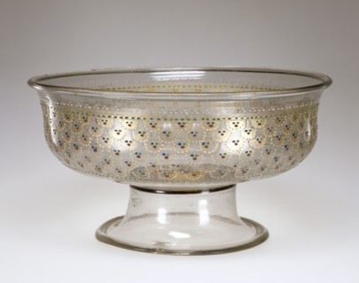 Footed Bowl with Medici Arms, Coppa, Venice, Veneto, Italy; 1513 - 1534; Free-blown colorless, slightly pinkish-brown, glass