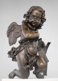 Putto Holding Shield to His Left; Ferdinando Tacca, Italian, 1619 - 1686, Florence, Tuscany, Italy; 1650 - 1655; Bronze