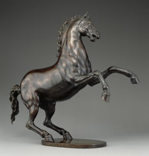 Rearing Horse; Adriaen de Vries, Dutch, about 1556 - 1626, Netherlands; 1605 - 1610; Bronze; 49.5 x 54.6 x 17.8 cm