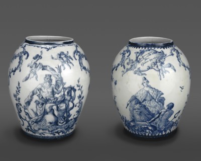 Vase with Neptune and Vase with an Allegory of Venice; Factory of Geminiano Cozzi, Italian, Venetian, active 1764 - 1812