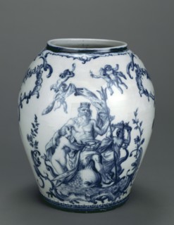 Neptune Vase; Factory of Geminiano Cozzi, Italian, Venetian, active 1764 - 1812, Venice, Veneto, Italy; vases 1769; lid modern