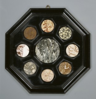 Framed Hardstone Panel; Florence, Tuscany, Italy; about 1970; hardware and ancient stone 17th century; Frames: ebony; Panels