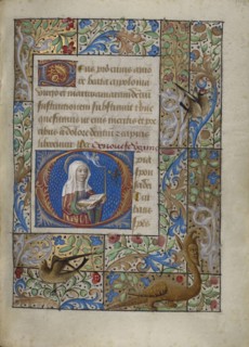 Initial O: Saint Geneviève; Georges Trubert, French, active Provence, France 1469 - 1508, Provence, France; about 1480 - 1490
