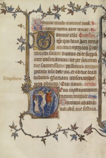 Initial D: Christ Nailed to the Cross; Atelier of the Passion Master; Paris, written, France; illumination about 1270 - 1280