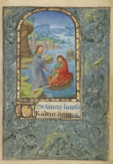 Christ Appearing to Saint James the Greater; Lieven van Lathem, Flemish, about 1430 - 1493, Antwerp, illuminated, Belgium