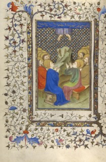 The Ascension; Bourges, probably, France; about 1410; Tempera colors, gold leaf, gold paint, and ink on parchment