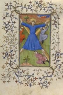 The Martyrdom of Saint Andrew; Paris, or, France; about 1410; Tempera colors, gold leaf, gold paint, and ink on parchment; Leaf