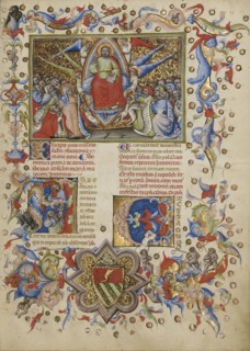 Christ in Majesty; Initial A: A Man Lifting His Soul to God; Master of the Brussels Initials, Italian, active about 1389 - 1410