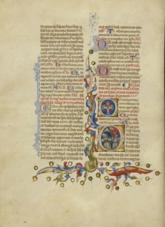 Initial D: The Annunciation to the Shepherds; Master of the Brussels Initials, Italian, active about 1389 - 1410, Bologna