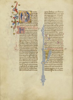 Initial C: The Virgin and Child; Master of the Brussels Initials, Italian, active about 1389 - 1410, Bologna, Emilia-Romagna