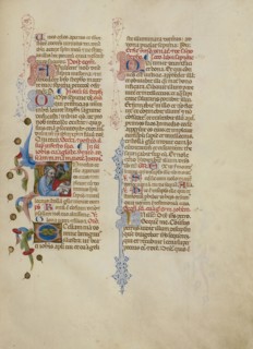 Initial I: Saint John the Evangelist; Master of the Brussels Initials, Italian, active about 1389 - 1410, Bologna, Emilia-