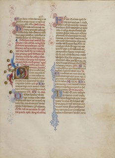 Initial D: Christ Blessing; Master of the Brussels Initials, Italian, active about 1389 - 1410, Bologna, Emilia-Romagna, Italy