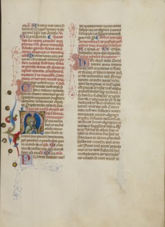 Initial M: Saint Sabina; Master of the Brussels Initials, Italian, active about 1389 - 1410, Bologna, Emilia-Romagna, Italy