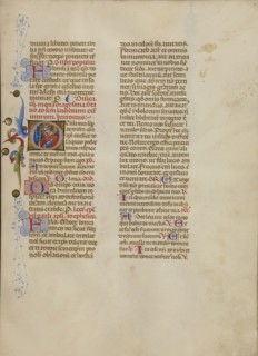 Initial O: Saint Lawrence; Master of the Brussels Initials, Italian, active about 1389 - 1410, Bologna, Emilia-Romagna, Italy