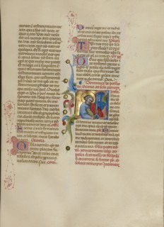 Initial J: Saint Peter; Master of the Brussels Initials, Italian, active about 1389 - 1410, Bologna, Emilia-Romagna, Italy