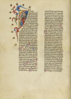 Initial I: Saint John the Evangelist; Master of the Brussels Initials, Italian, active about 1389 - 1410, Bologna