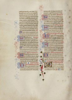 Initial D: Saint Lucy; Master of the Brussels Initials, Italian, active about 1389 - 1410, Bologna, Emilia-Romagna, Italy